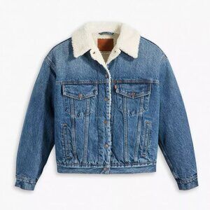 Levi's - 90s Sherpa Trucker Jacket - Medium Indigo - Medium Wash